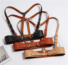 Load image into Gallery viewer, Mon Amie Cherry Vest Belt, harness Belt, cage Belt, party, streetwear, black-belt, tan-belt, beige-belt, brown-belt, 
