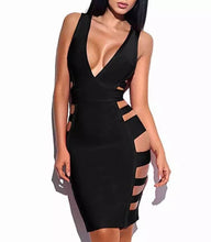 Load image into Gallery viewer, Mon Amie Cherry, Black Dress, bandage dress, cur-out dress, Sexy Dress, Party Dress, Party outfit, dress, sexy, dressy
